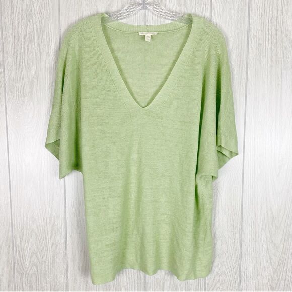 Eileen Fisher Tops - Eileen Fisher | 100% Organic Linen Knit V-Neck Top Size Medium